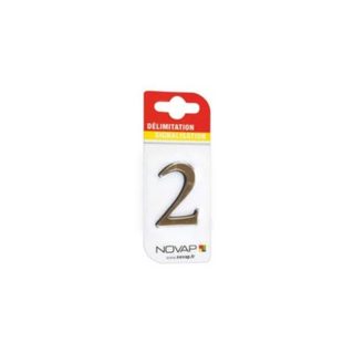 Autocollant chiffre releve 2 NOVAP dore 40 mm PS choc