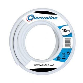 Câble domestique H05VV-F blanc 2,5mm² 10m - ELECTRALINE - 20607085J