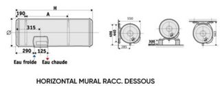 Chauffe-eau électrique CHAUFFÉO blindé horizontal mural 75L raccordement dessous 75L - ATLANTIC - 023152