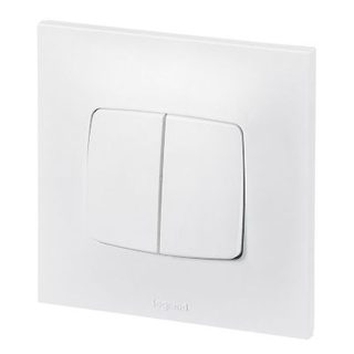 Double poussoir Legrand Neptune Blanc