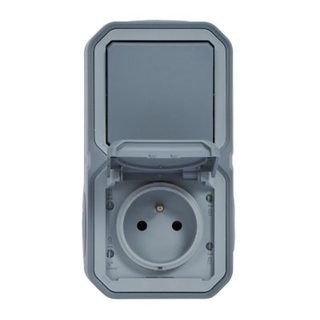 Prise et interrupteur Legrand Plexo gris en saillie