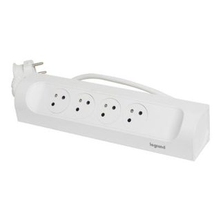 Multiprise 4 prises Legrand blanc 1 m