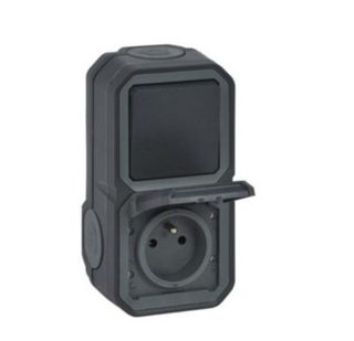 Prise avec interrupteur va-et-vient Legrand Plexo anthracite