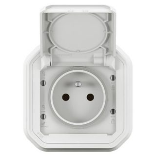 Prise de courant étanche à encastrer Plexo blanc 16A, 250V - 070034L - Legrand