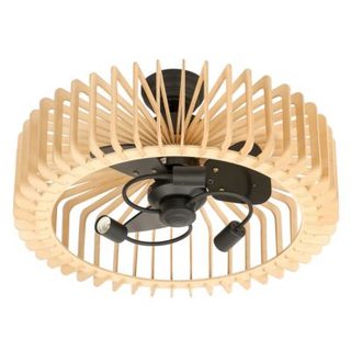Ventilateur de plafond Lunava, Hélice 42cm, Cage MDF, 3 pales, 3 douilles E27, Moteur DC
