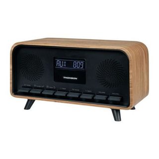 Radio-réveil Bluetooth - THOMSON - Vintage Cosy - 30W, Radio FM, Double alarme, Écran LCD, Chargeur USB-C, Alim. 230V