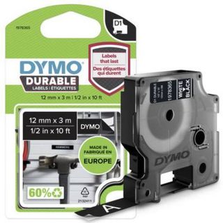 Ruban d'étiquetage vinyle DYMO D1 1978365 12 mm x 3 m, noir texte blanc