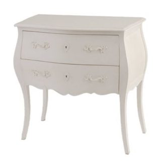 Commode 2 tiroirs en bois blanc cassé L80 cm Murano