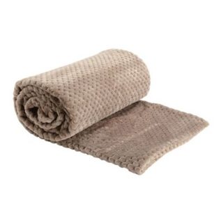 Plaid Damier taupe doublé en polyester 130x170 cm
