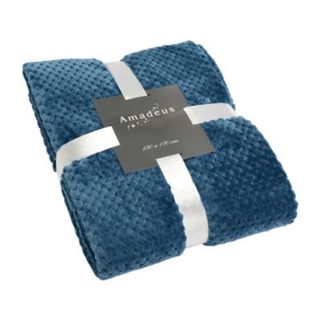 Plaid Damier bleu nuit 130x170 cm