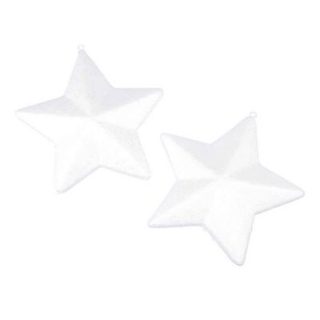 Lot de 2 étoiles de Noël "Christmas" 15cm Blanc