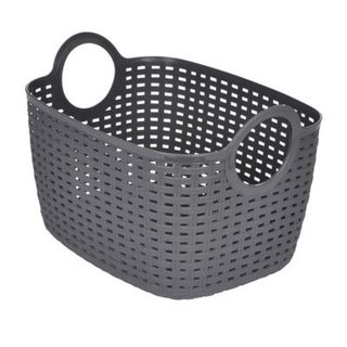 Panier à Linge Arrondi "Tressé" 12L Gris