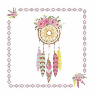 Lot de 20 Serviettes en Papier "Dream Catcher" 33x33cm Blanc