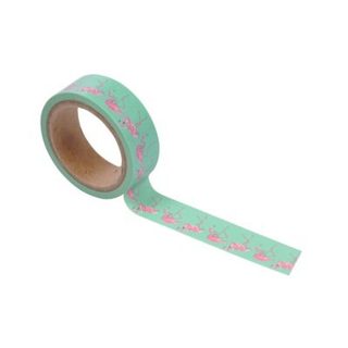 Ruban Masking Tape "Flamant Rose" 5M Vert