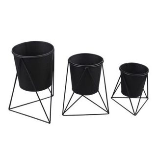 Lot de 3 Caches-Pots "Graphic Ethnic" 25cm Noir