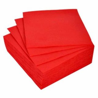 Lot de 40 Serviettes en Papier "Vitamine" 38x38cm Rouge