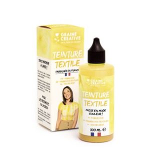 Teinture textile embout fin 100mL Jaune - Origine France