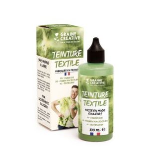 Teinture textile embout fin 100mL Vert Kaki - Origine France