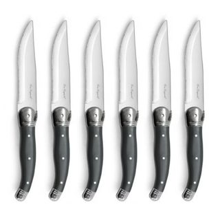 Set 6 couteaux steak Gris anthracite - Tradition XL par Lou Laguiole