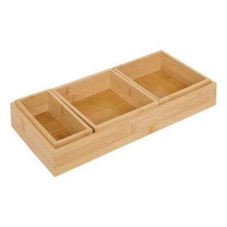 Organiseur Bambou L14,5/38,1cm beige 4 pièces - 5five