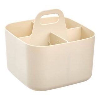 Organiseur Poly 16,5x16,5x15cm beige compartiments amovibles - 5five