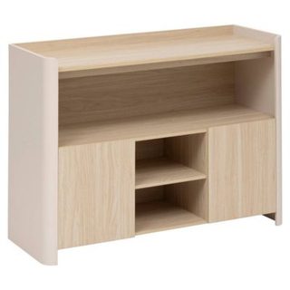 Buffet 2 portes Roundy blanc ivoire et bois - 5five