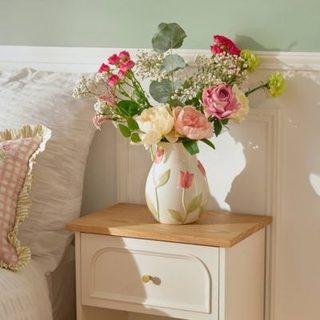 Vase Fleur de rose Motif Tulipe 15,7x15,7x21cm - Atmosphera Créateur d'intérieur