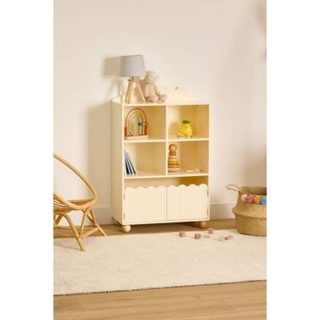 Bibliothèque Enfant Bouli 2 portes 4 Cases Beige 60x30x94,5 cm - Atmosphera Créateur d'intérieur