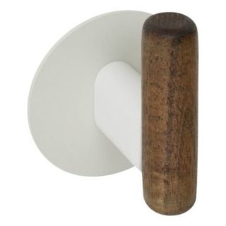 Lot de 2 patères adhésives Cassie beige et bois - 5five