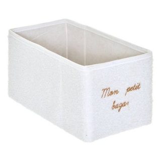 Boîte de rangement en bouclette Yuki pliable 14x29cm blanc - Atmosphera Créateur d'intérieur