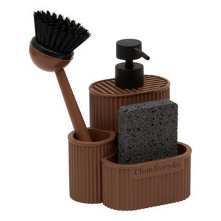 Distributeur de savon Terra rectangulaire 400ml marron - 5five