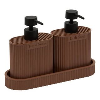 Distributeur de savon Terra ovale 375ml marron - 5five