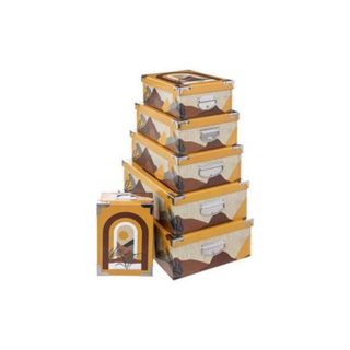 Lot de 6 Boîtes de Rangement "Oasis" 48cm Multicolore