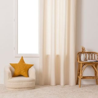 Rideau enfant blanc avec fleurs 140x260cm - Atmosphera Créateur d'intérieur
