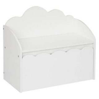 Banc coffre enfant "Nuage" bois blanc 60x30cm - Atmosphera Créateur d'intérieur