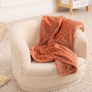 Plaid Oya 75x100cm flanelle terracotta - Atmosphera Créateur d'intérieur