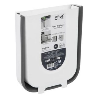 Poubelle rétractable 8L noir et blanc - 5five