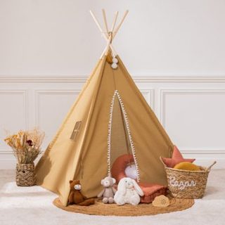 Tipi pour enfant Wapi 120x120x160cm ocre - Atmosphera Créateur d'intérieur