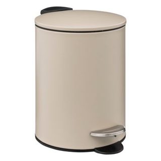 Poubelle de salle de bains ronde 3 litres en métal coloris lin, Ø17 x H.25,5 cm, 5Five