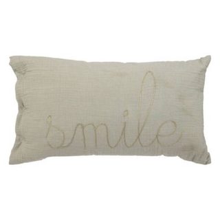 Coussin rectangulaire "Lili" en gaze de coton 50x30cm vert - Atmosphera Créateur d'intérieur