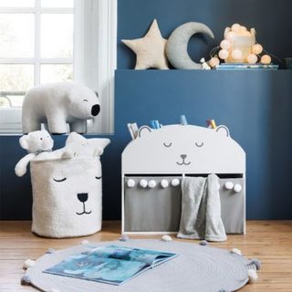 Bac à jouet en bouclette H40cm blanc - Atmosphera Créateur d'intérieur