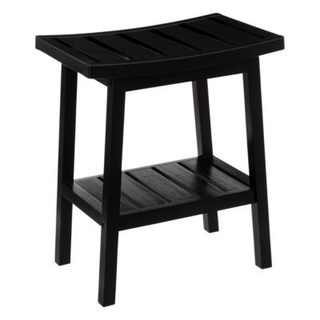 Tabouret et rangement salle de bains, bambou noir, 5Five