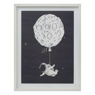 Tableau enfant "Espace" 30x40cm bleu foncé - Atmosphera