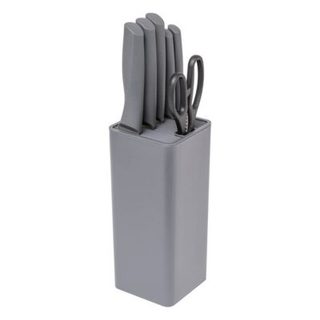 Bloc de 5 couteaux et ciseau Néo gris - Gris clair- 5five