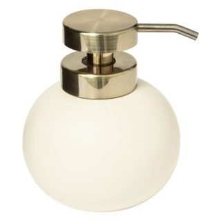Distributeur de savon à pompe coloris ivoire et acier doré, 5Five Duo
