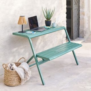 Ensemble de balcon "Drilia" vert olive 2 places en acier - Hespéride
