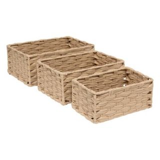 3 paniers "Tresse" beige - 5five