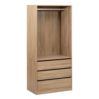Dressing "Dolo" 3 tiroirs avec penderie effet bois - 5five