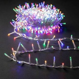 Guirlande cluster lumineuse 750 LED 18m extérieur multicolore fil transparent - Feeric Lights & Christmas