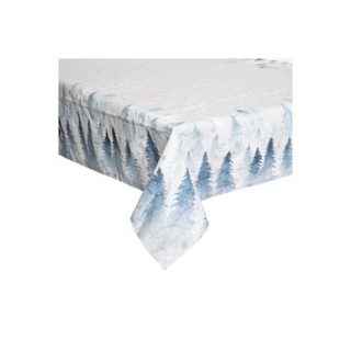 Nappe Imprimée Sapin "Hors Piste" 140x240cm Blanc